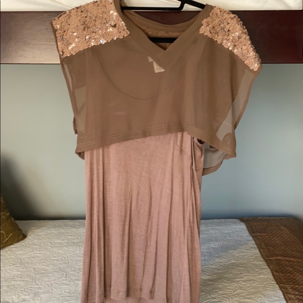 Plume sequin jersey tank set M - Plum color